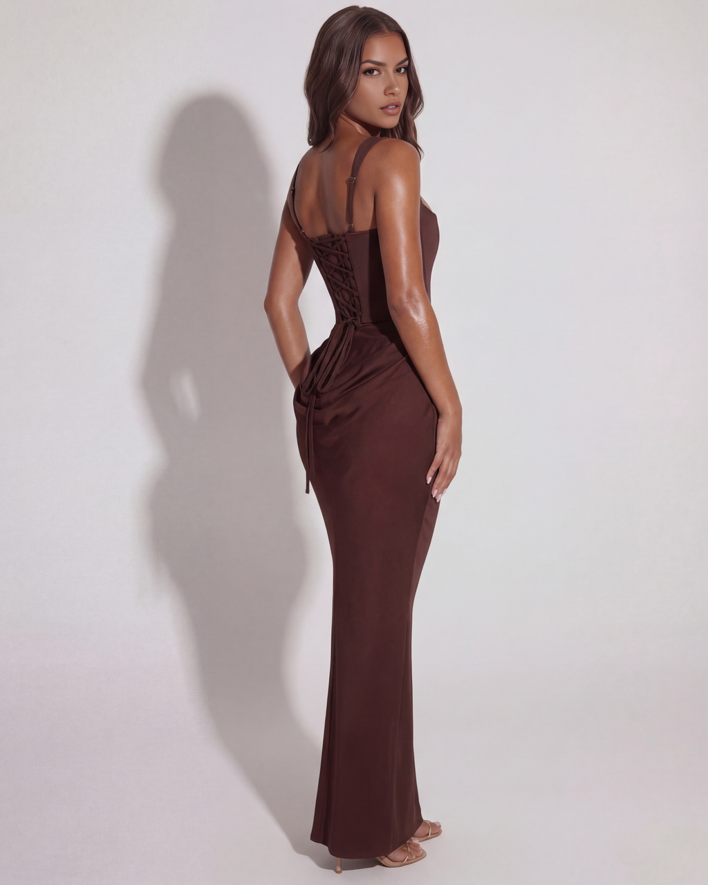 Eleonora Maxi Dress in chocolate