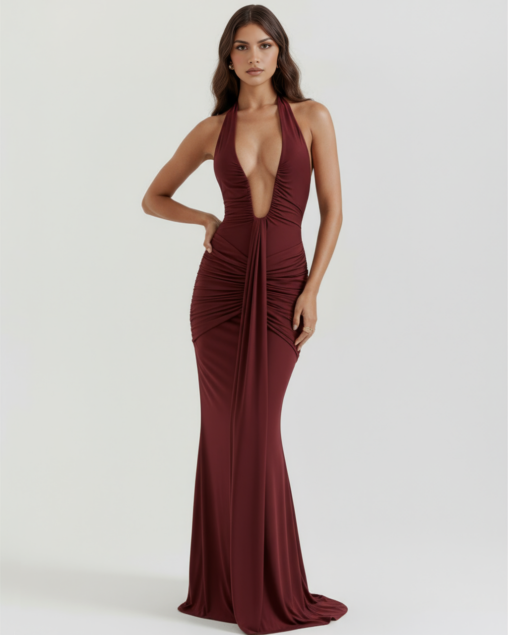Ariel Maxi Dress in burgundy