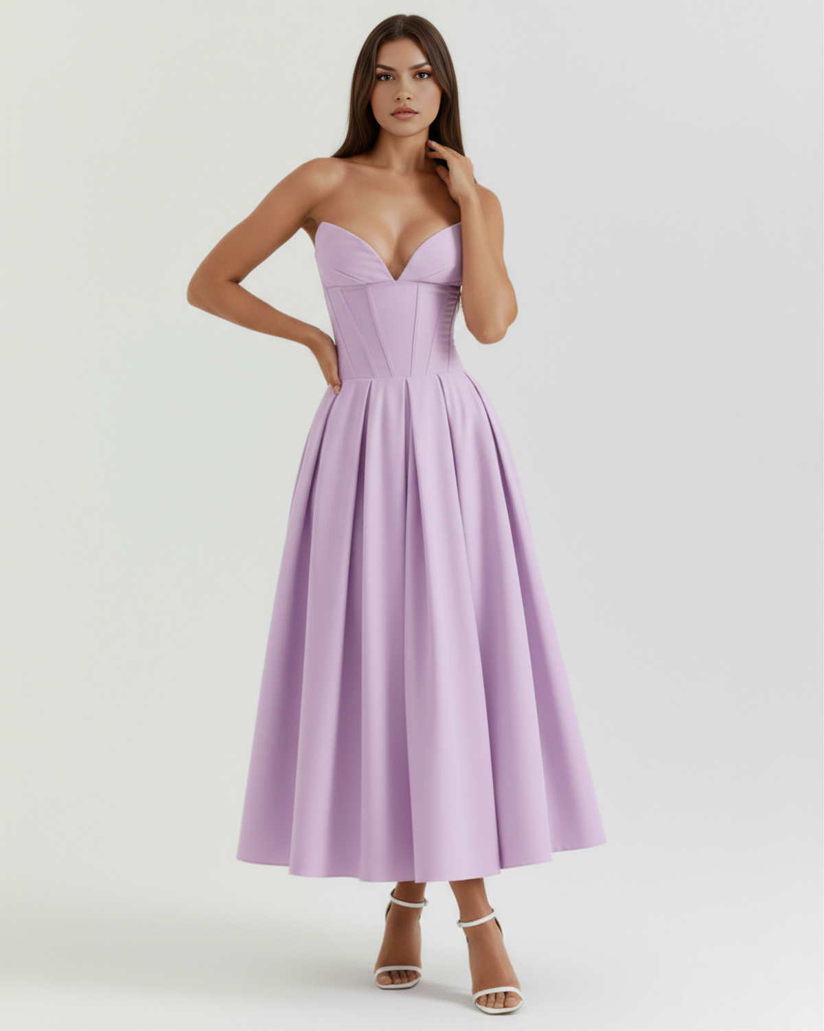 Amalfi Midi Dress in violet