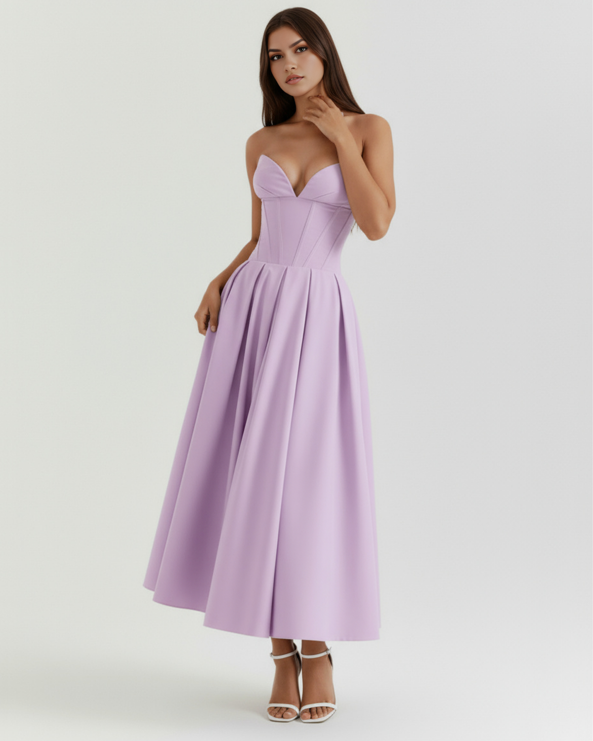 Amalfi Midi Dress in violet