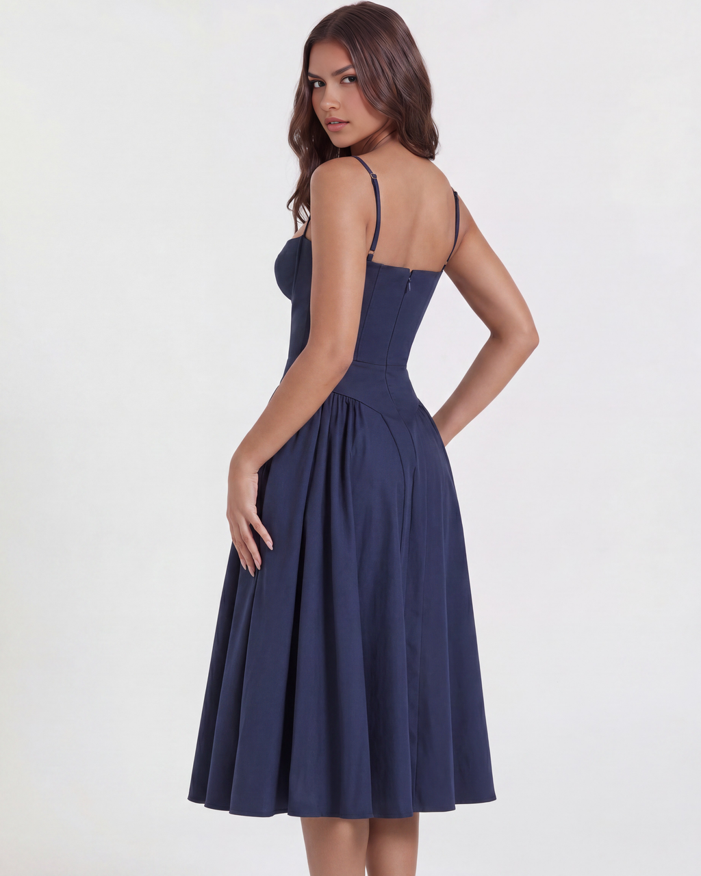 Francesca Midi Dress in navy