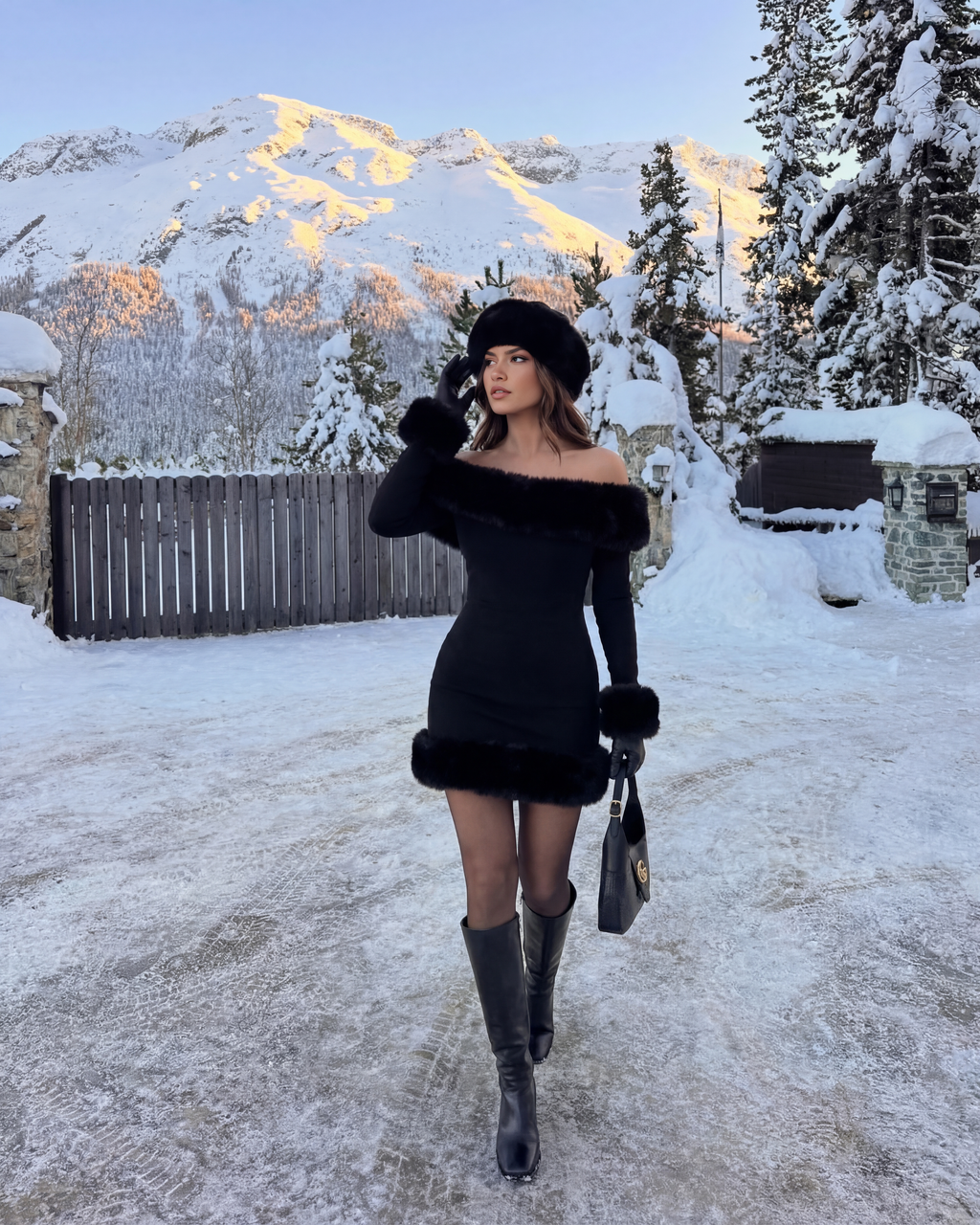 Bella Mini Dress in black