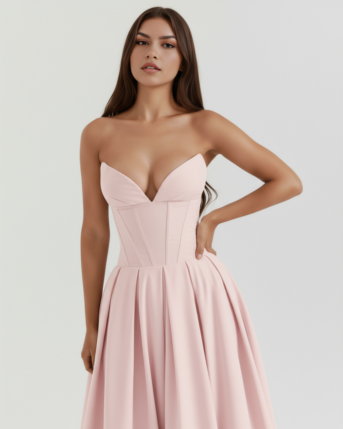 Amalfi Midi Dress in pink