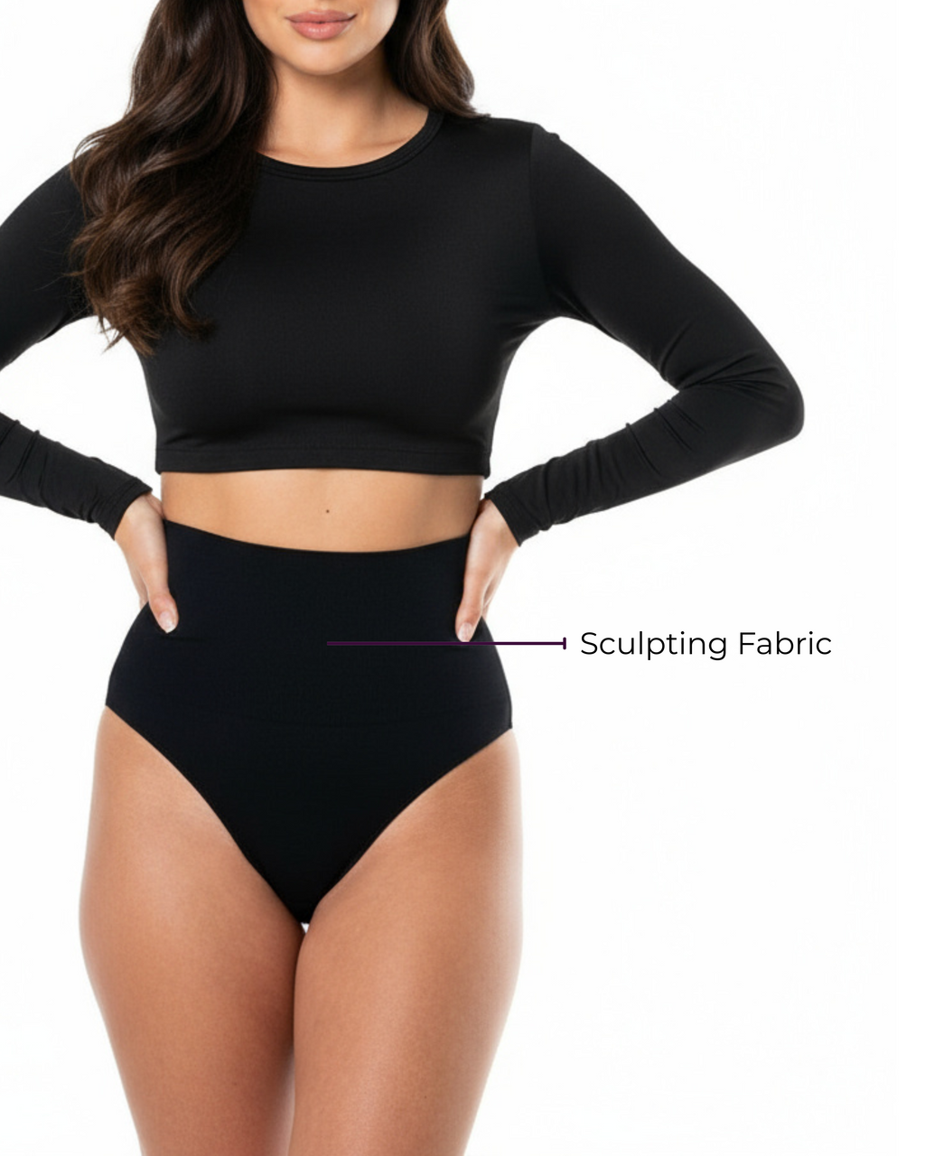 High-Waisted Thong in black