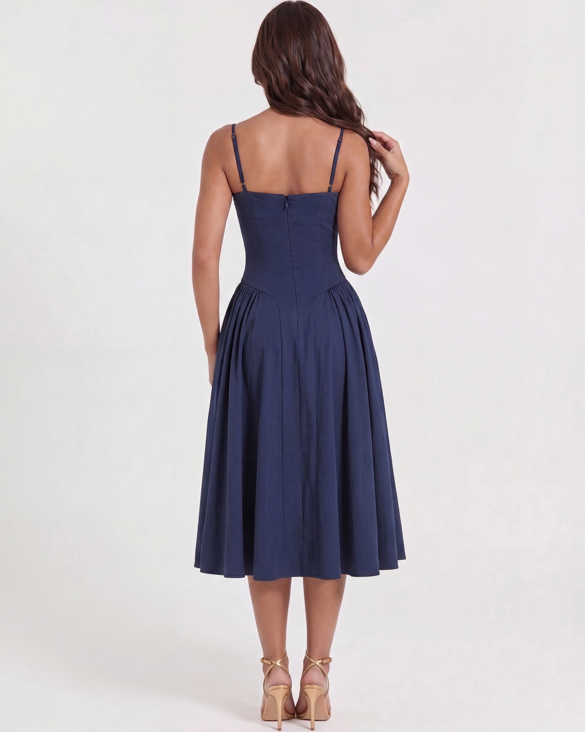Francesca Midi Dress in navy
