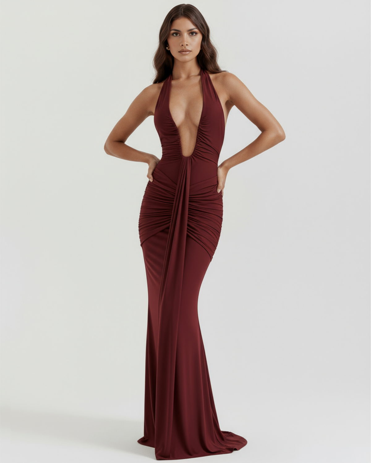 Ariel Maxi Dress in burgundy