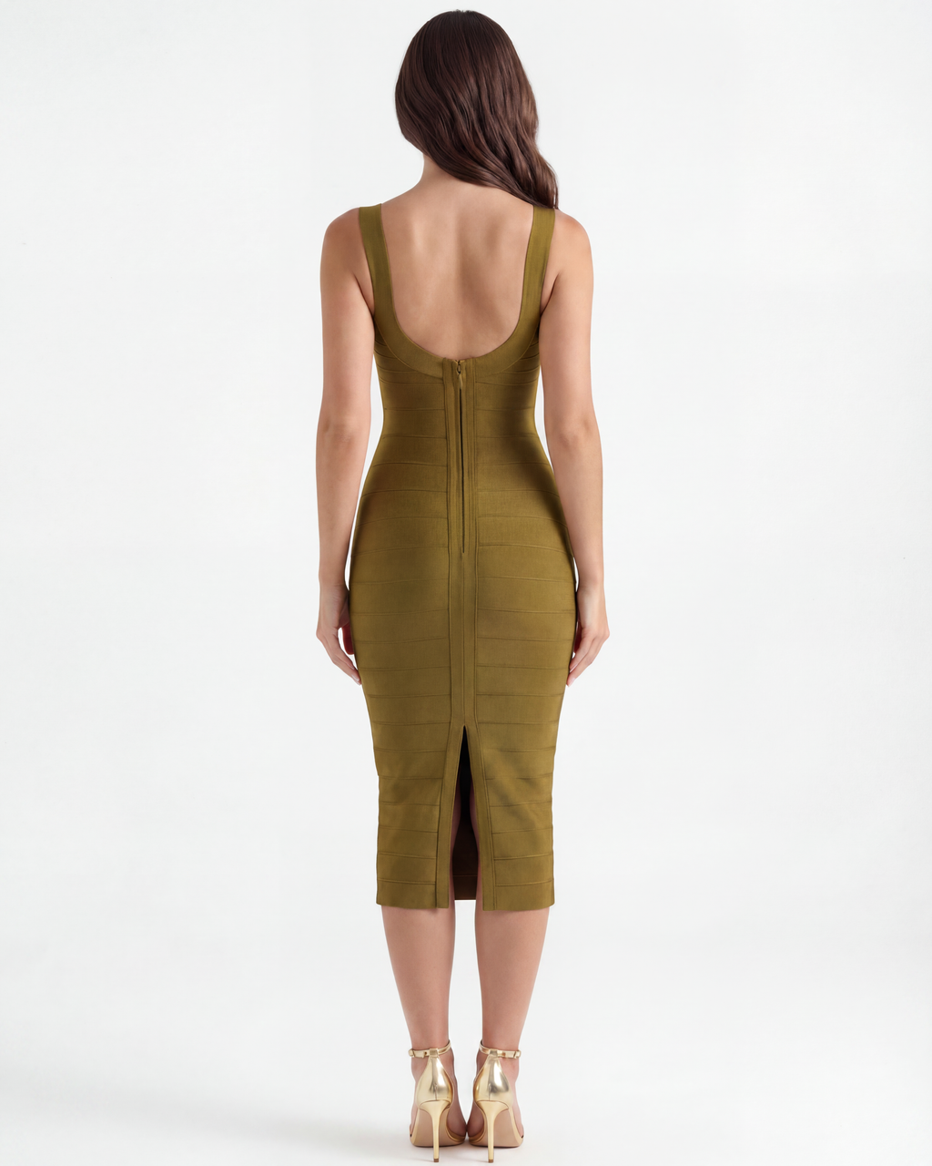 The Beyonce Midi Dress in olive