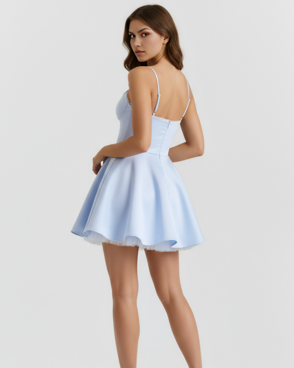 Selene Mini Dress in baby blue