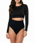 High-Waisted Thong in black