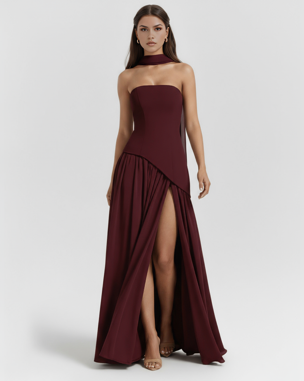 Serena Maxi Dress in burgundy