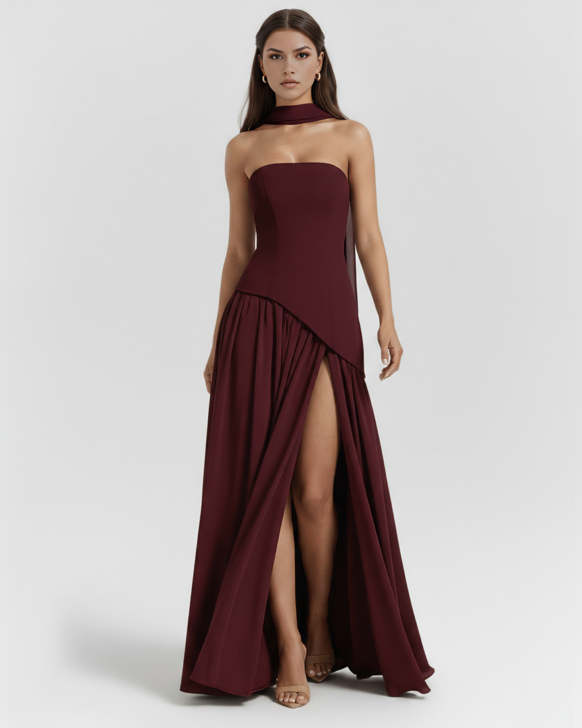 Serena Maxi Dress in burgundy