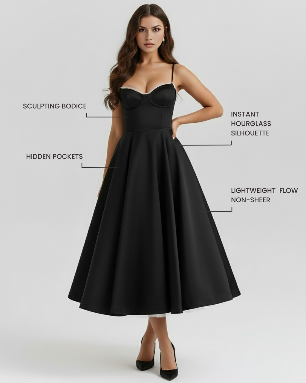 Selene Mini Dress in black