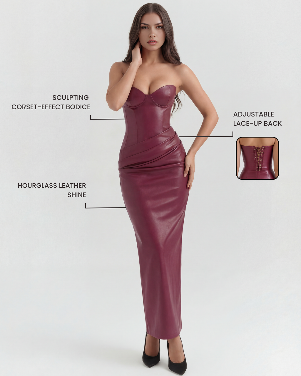 Vanessa Maxi Dress in burgundy