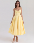 Selene Midi Dress in butter yellow