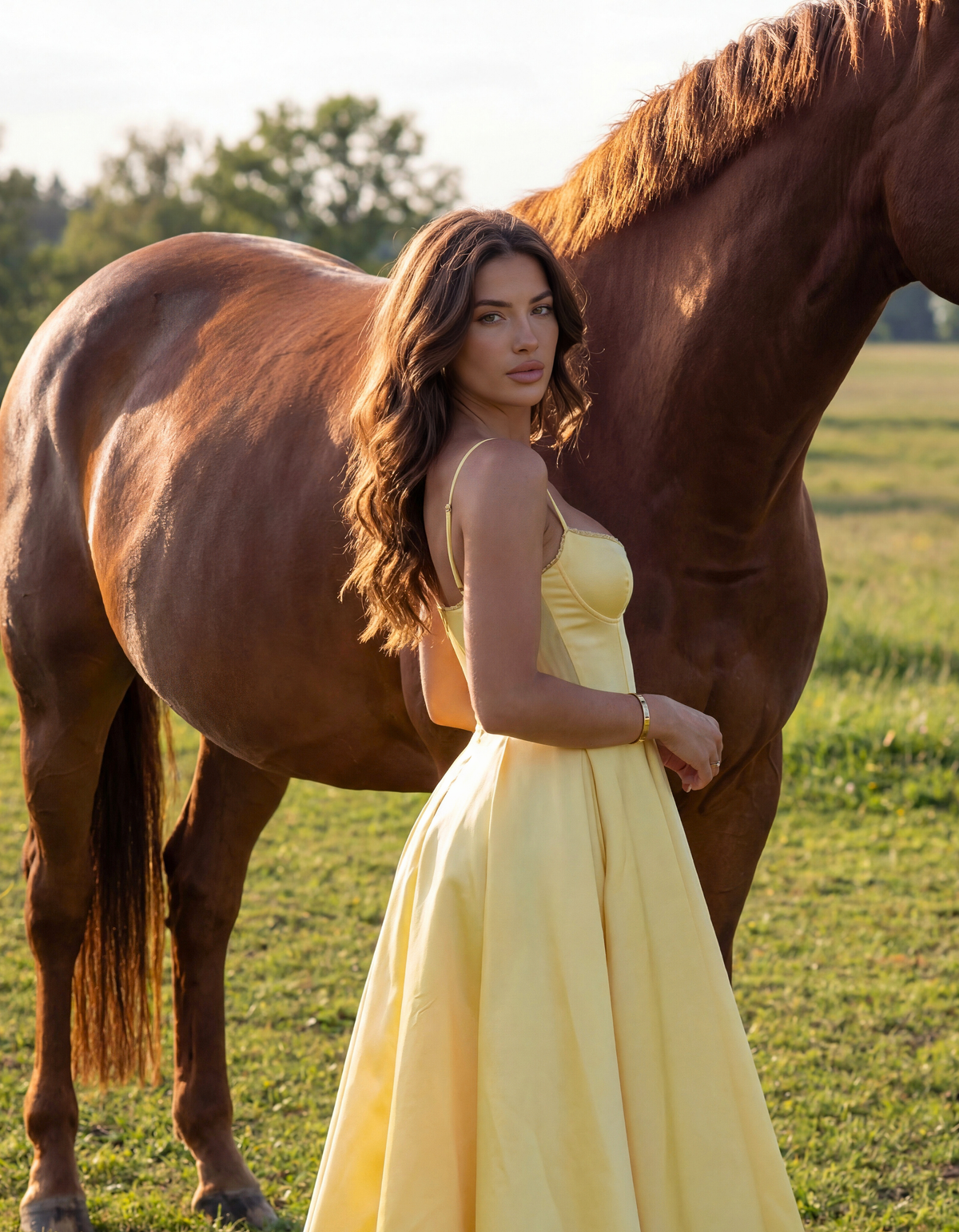 Selene Midi Dress in butter yellow