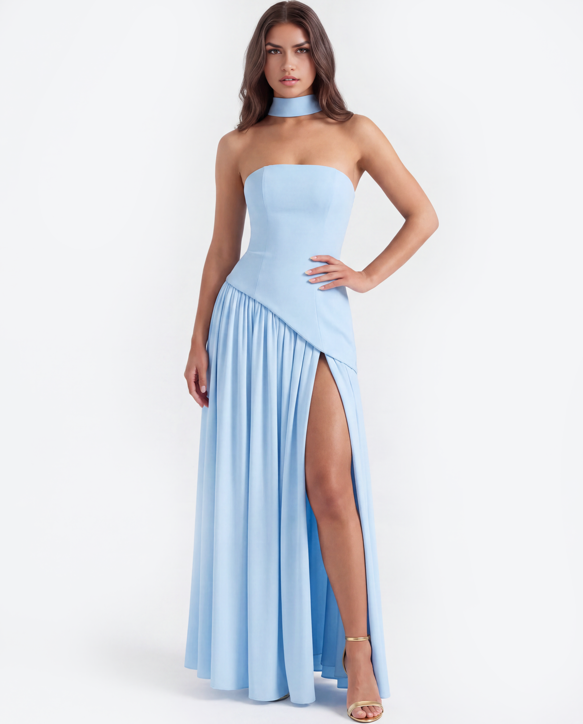 Serena Maxi Dress in baby blue