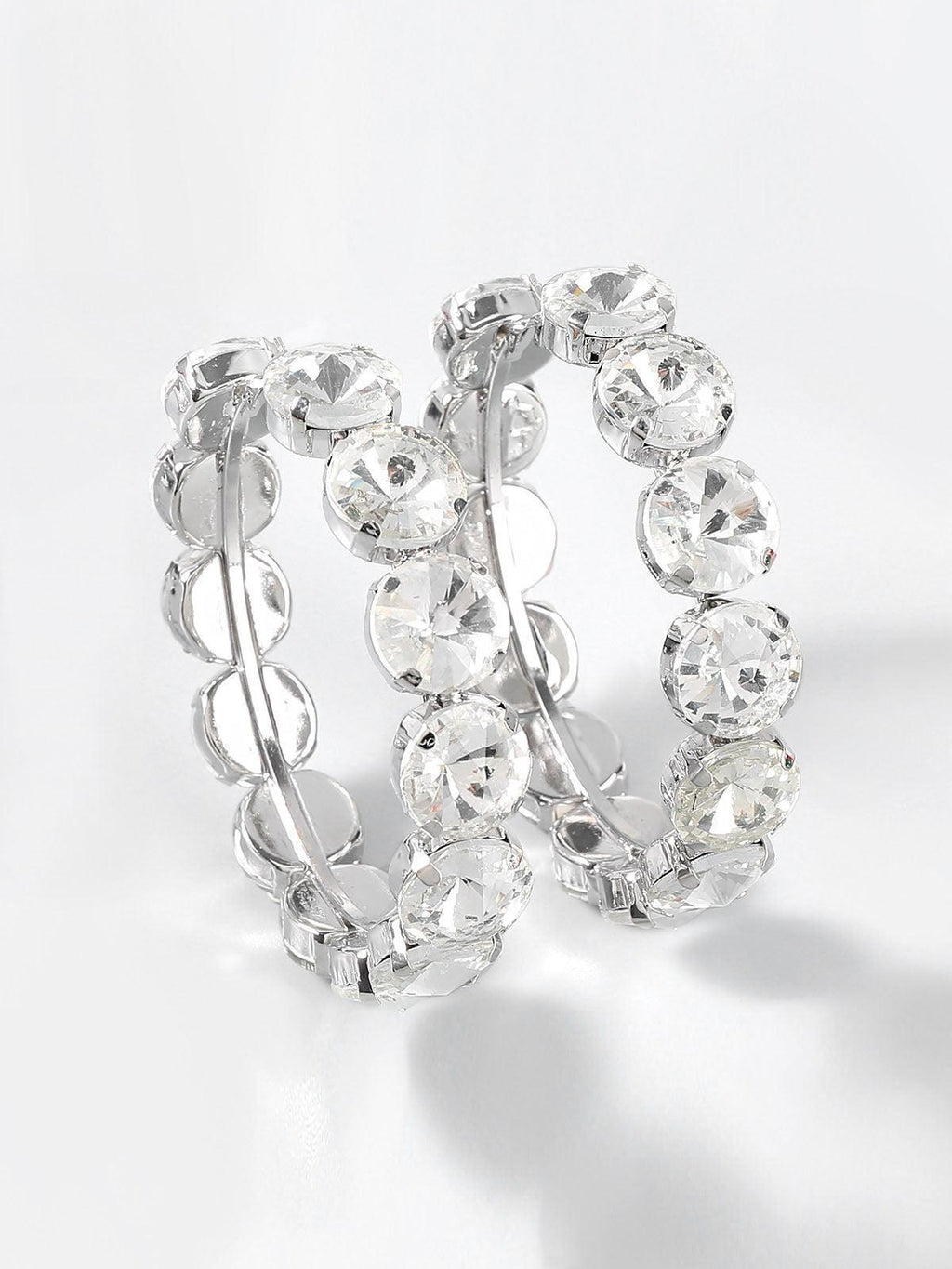 Terra Diamante Hoop Earrings in silver