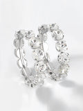 Terra Diamante Hoop Earrings in silver