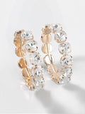 Terra Diamante Hoop Earrings in gold