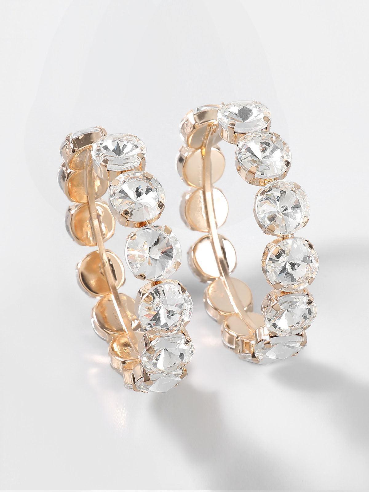 Terra Diamante Hoop Earrings in gold