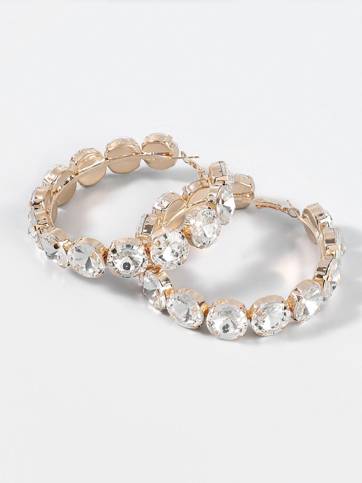 Terra Diamante Hoop Earrings in gold