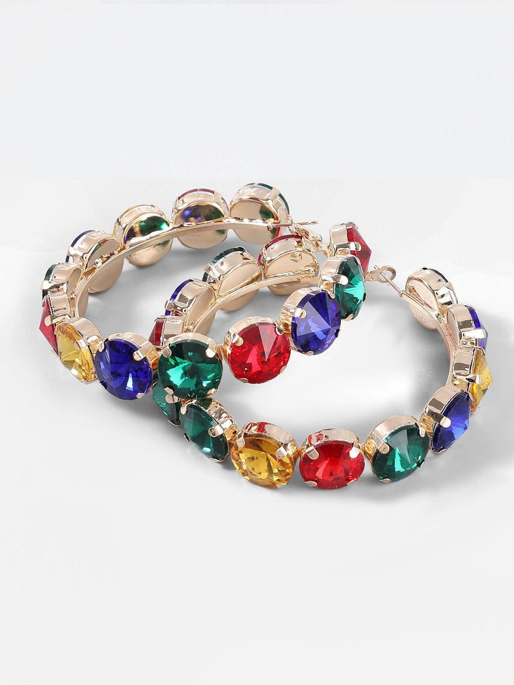 Terra Diamante Hoop Earrings in aurora boreal