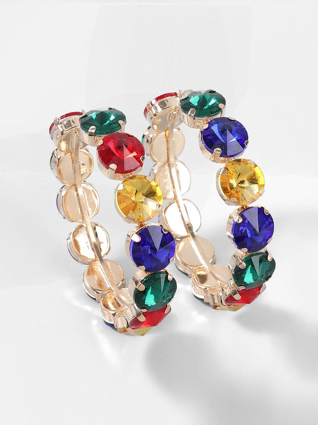 Terra Diamante Hoop Earrings in aurora boreal