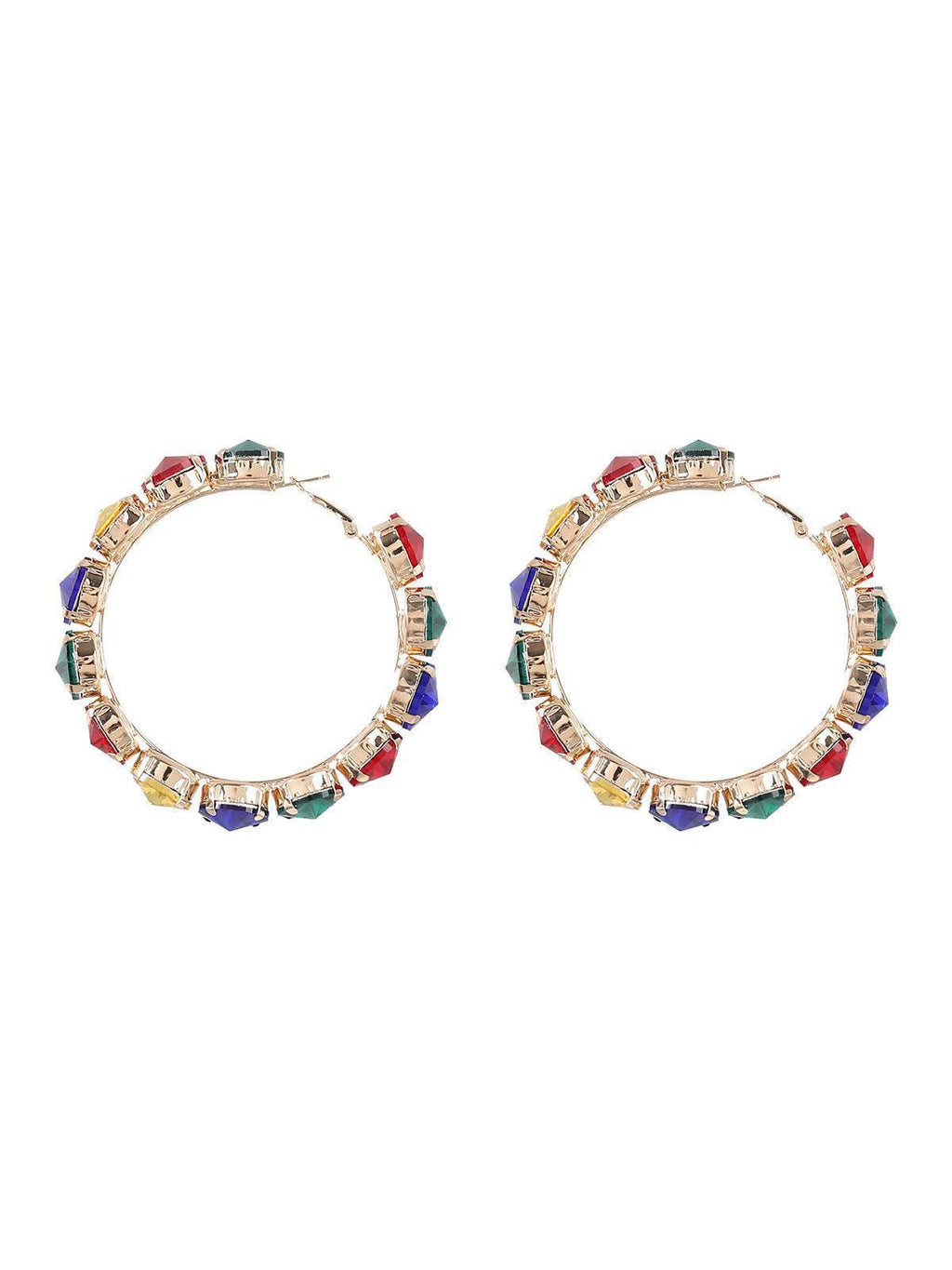 Terra Diamante Hoop Earrings in aurora boreal