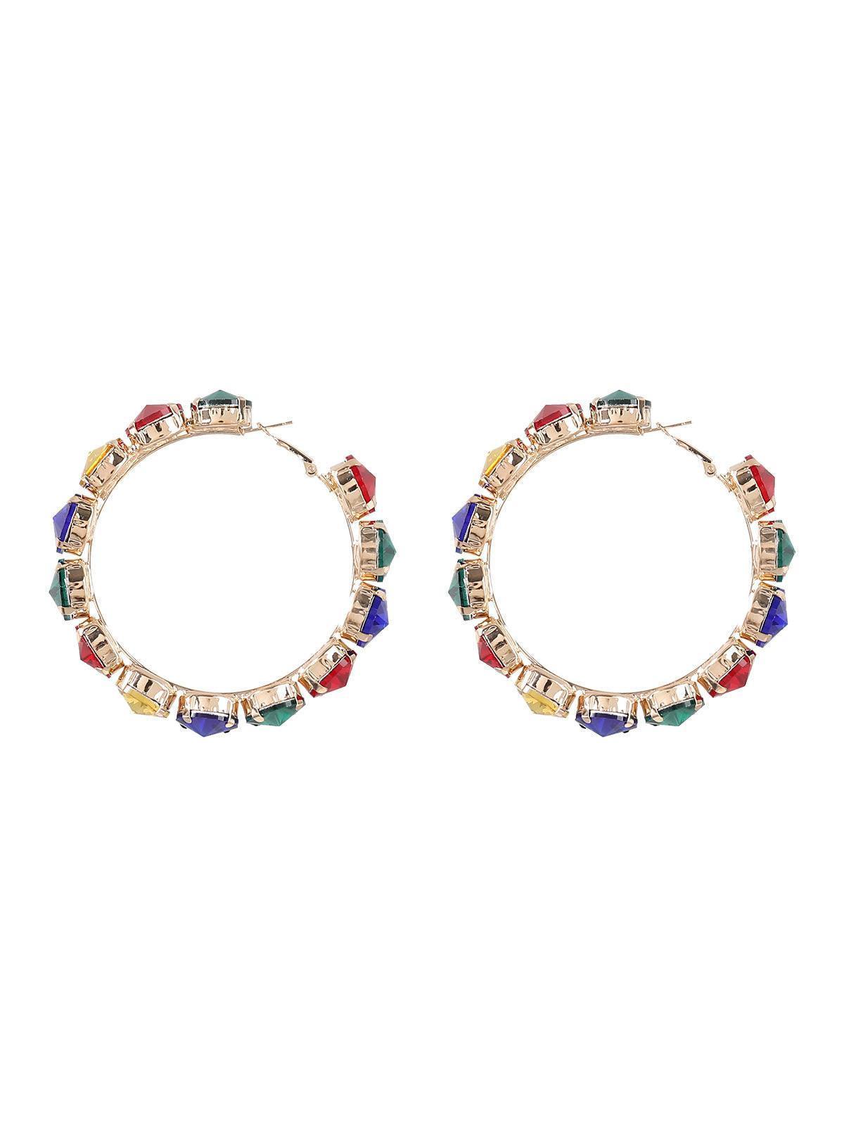 Terra Diamante Hoop Earrings in aurora boreal